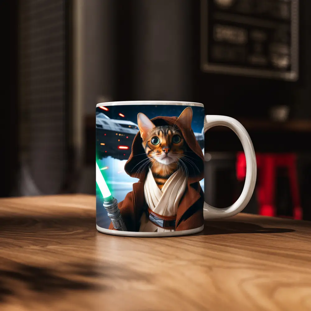 Bengal Cat Jedi Knight Space Battle – Mugs