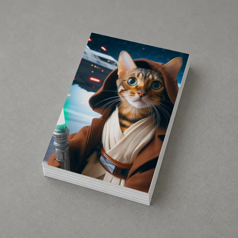 Bengal Cat Jedi Knight Space Battle – Postcards