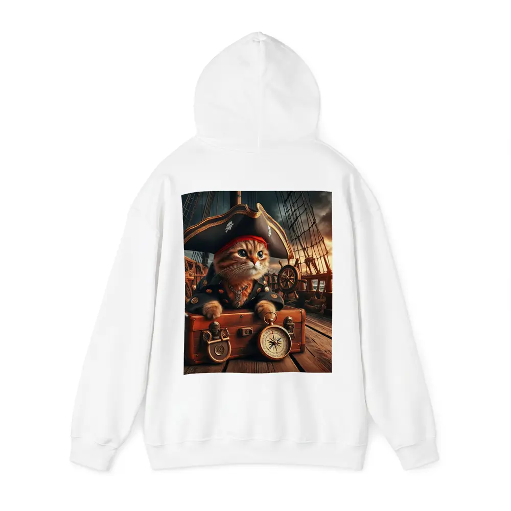 Pirate Cat on Ship Deck Treasure Chest – Hoodies