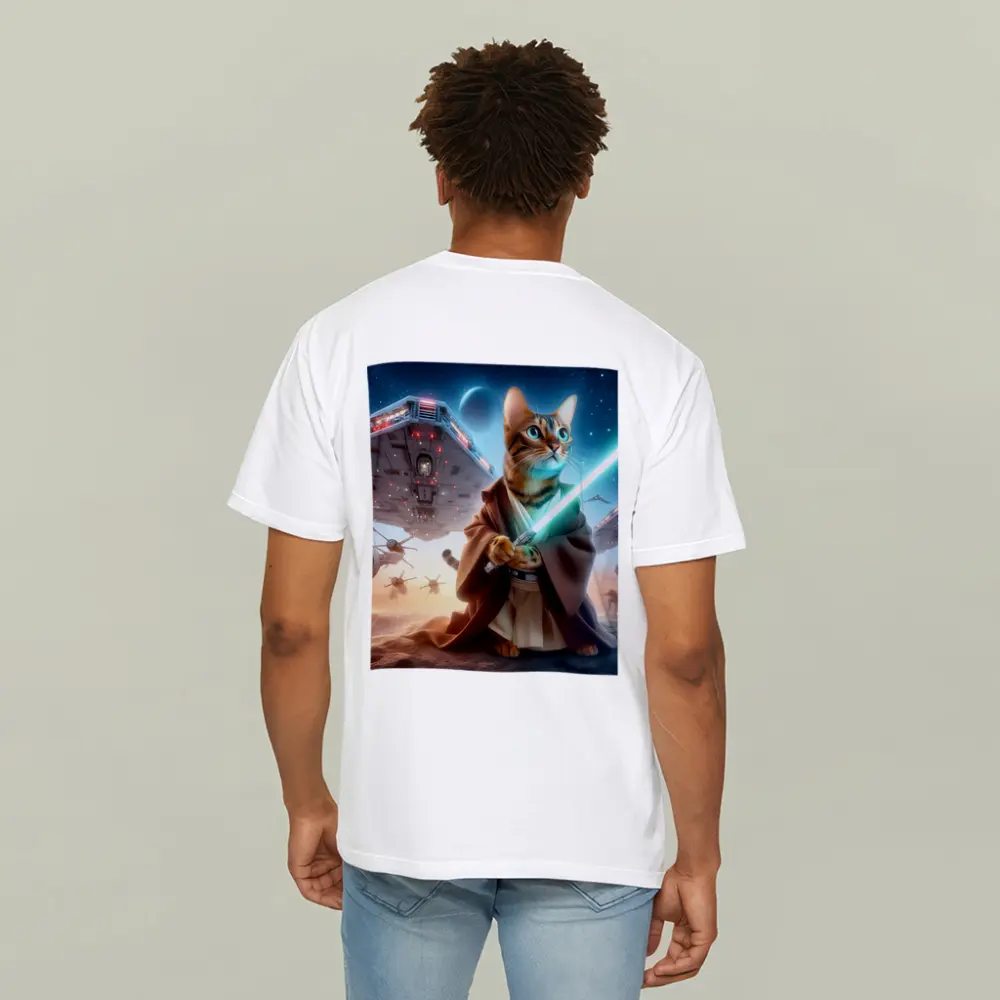 Jedi Cat Lightsaber Space Battle Scene – T-Shirts