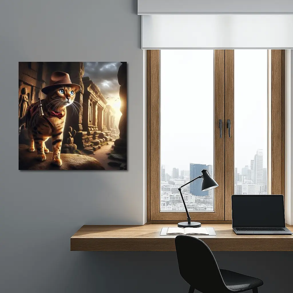 Adventure Cat Explorer Ancient Temple Ruins – Wall Art