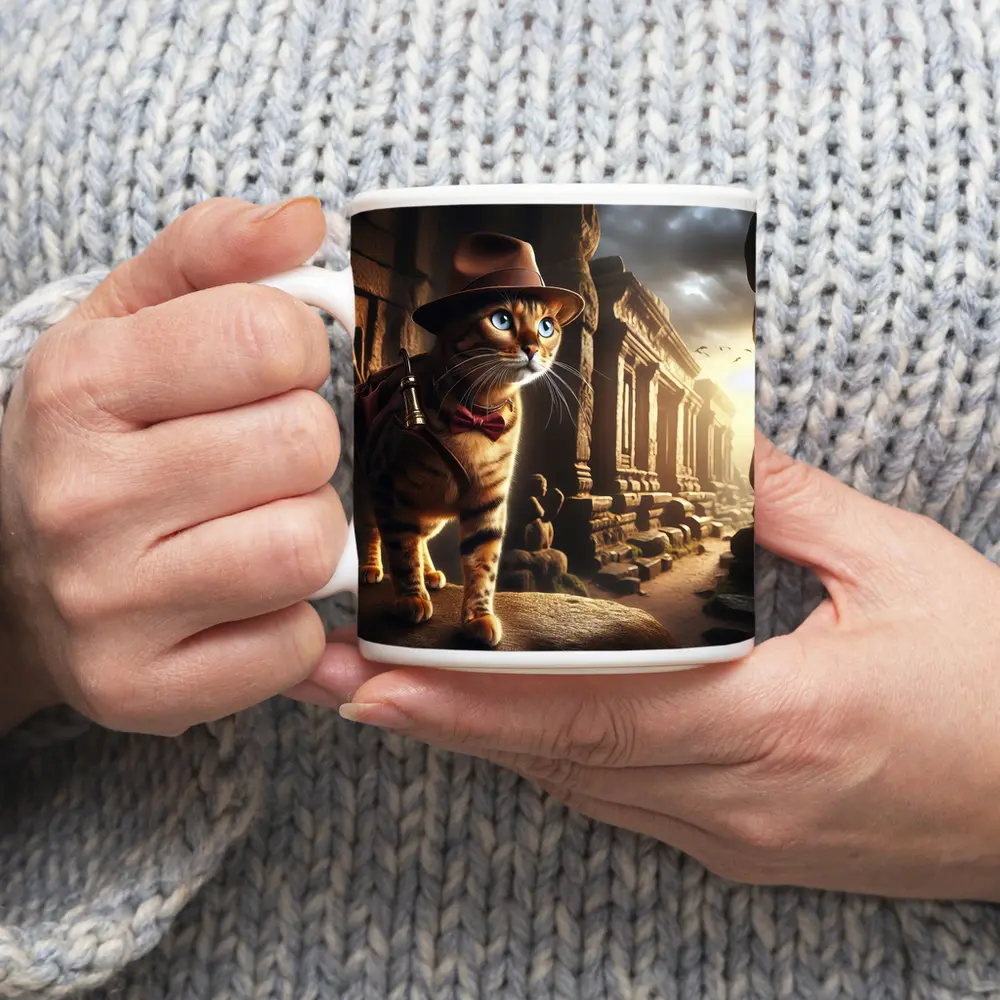 Adventure Cat Explorer Ancient Temple Ruins – Mugs