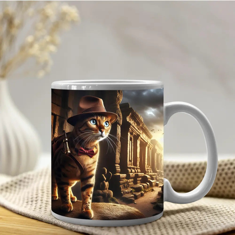 Adventure Cat Explorer Ancient Temple Ruins – Mugs