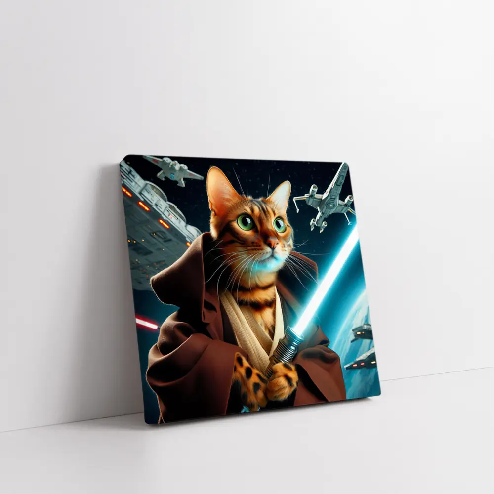 Bengal Cat Jedi Space Battle Fantasy – Wall Art