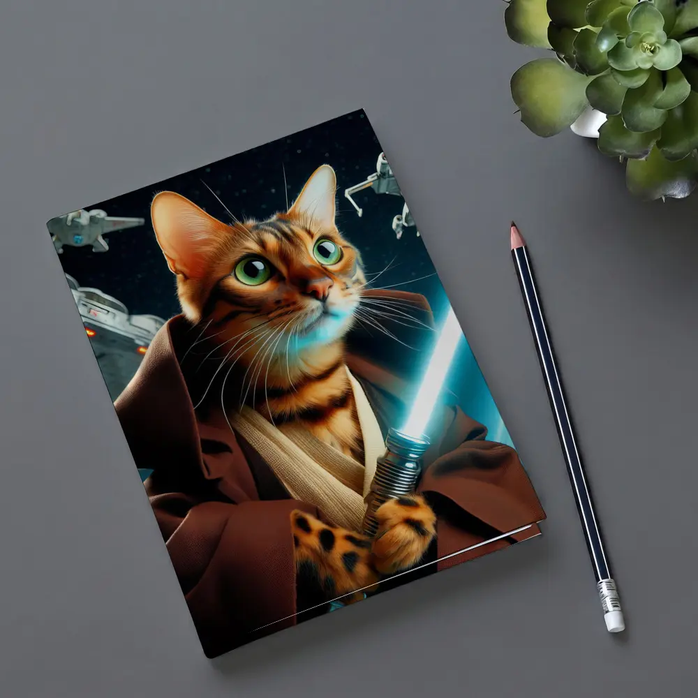 Bengal Cat Jedi Space Battle Fantasy – Notebooks