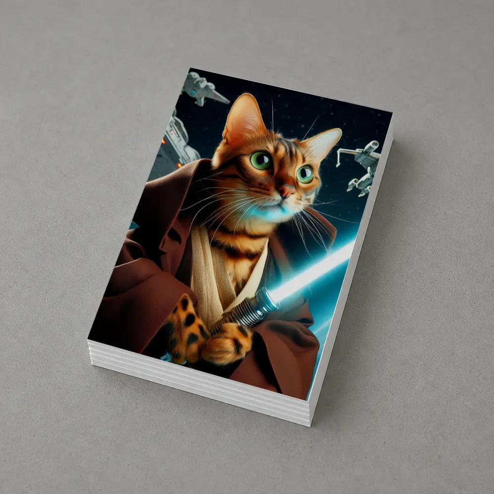 Bengal Cat Jedi Space Battle Fantasy – Postcards