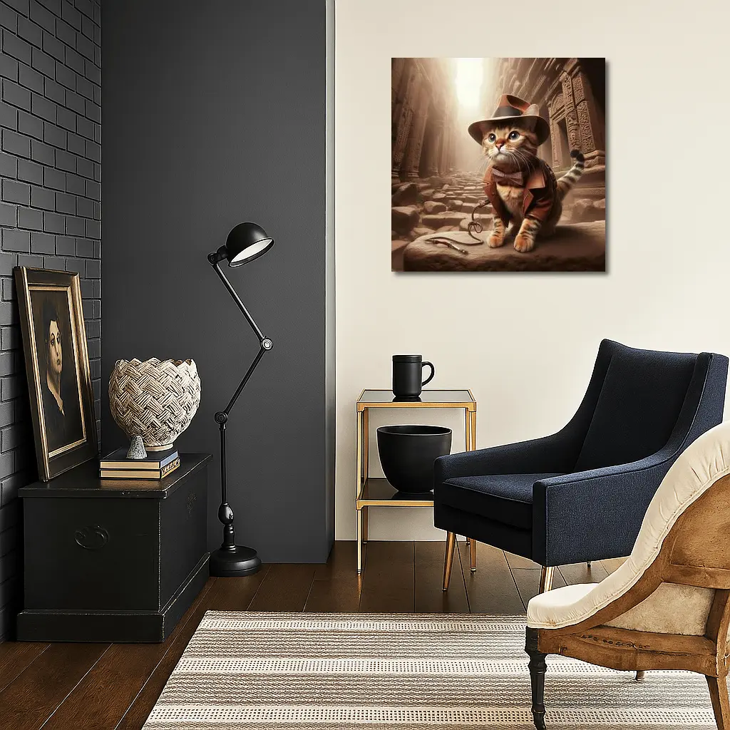 Adventure Cat Explorer Ancient Temple Ruins – Wall Art