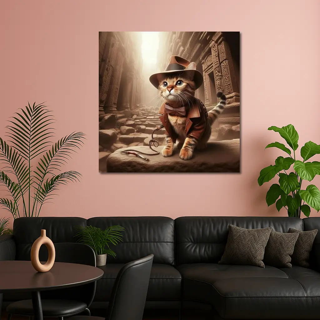 Adventure Cat Explorer Ancient Temple Ruins – Wall Art