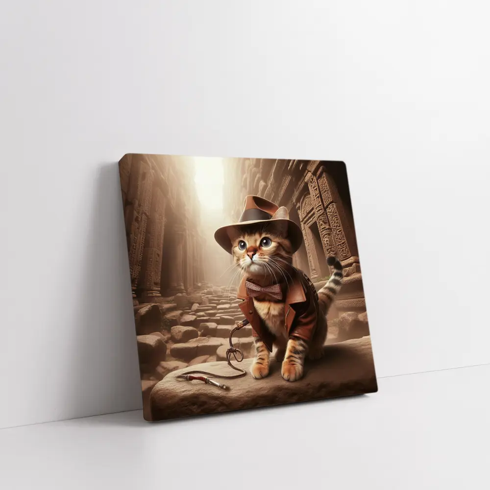 Adventure Cat Explorer Ancient Temple Ruins – Wall Art