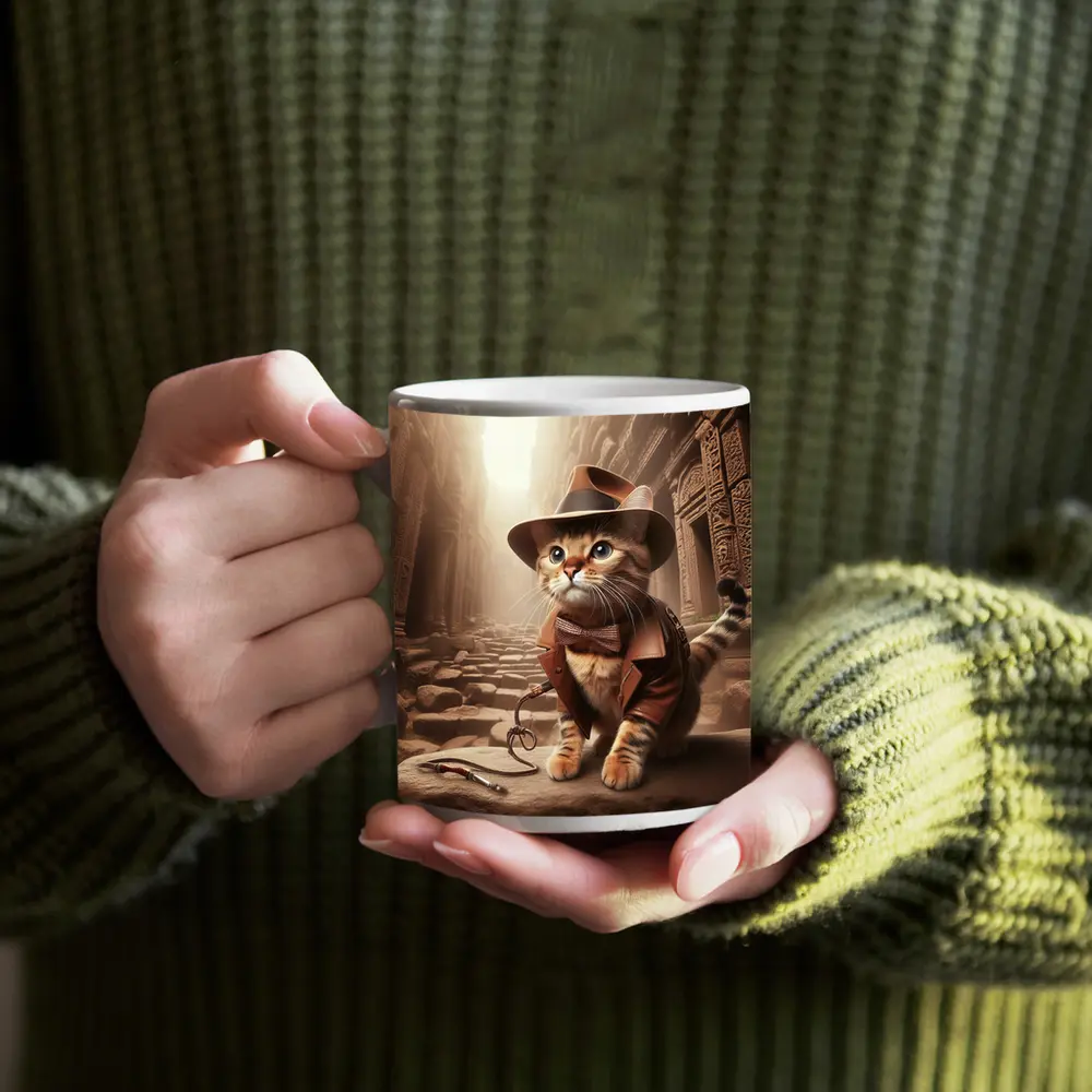 Adventure Cat Explorer Ancient Temple Ruins – Mugs