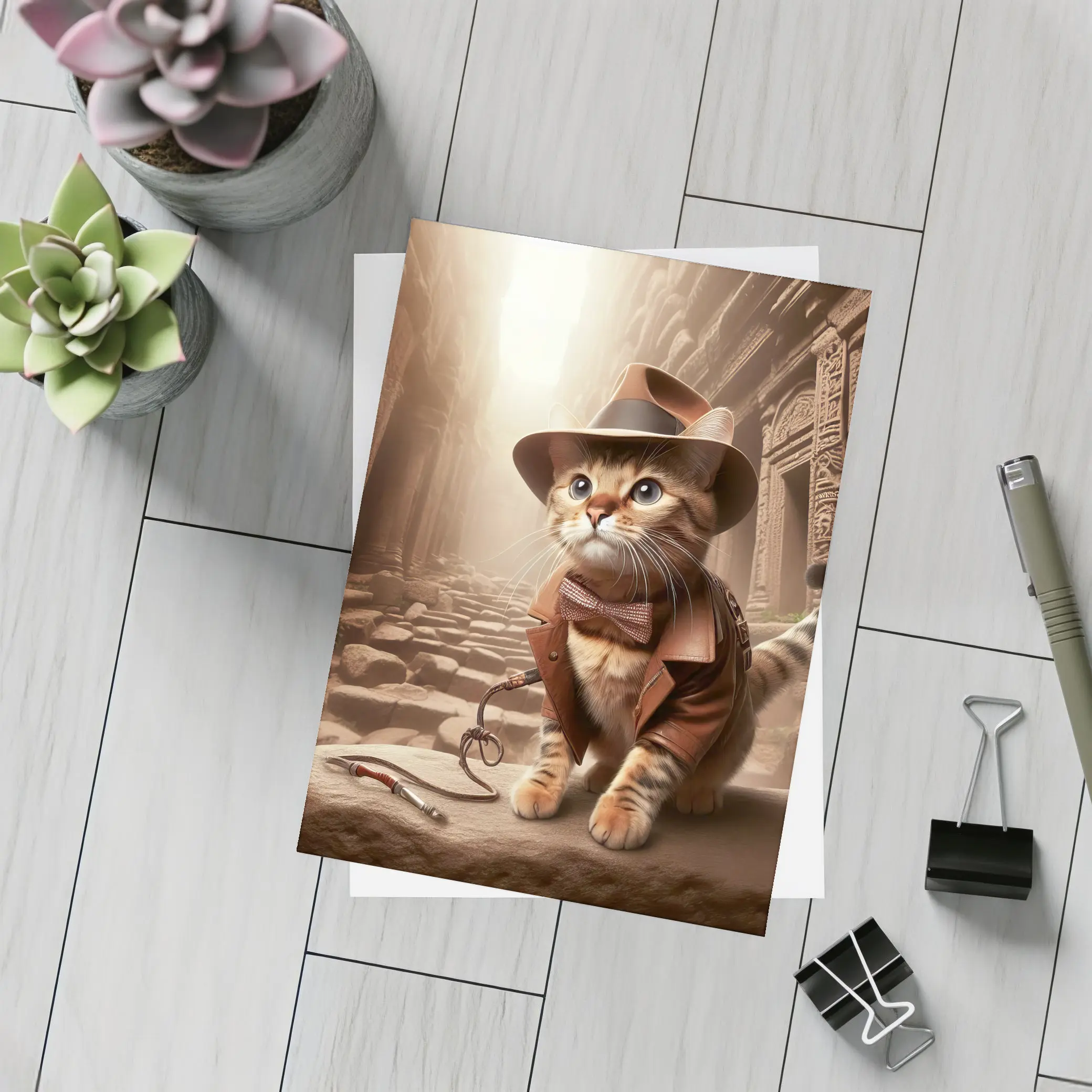 Adventure Cat Explorer Ancient Temple Ruins – Postcards