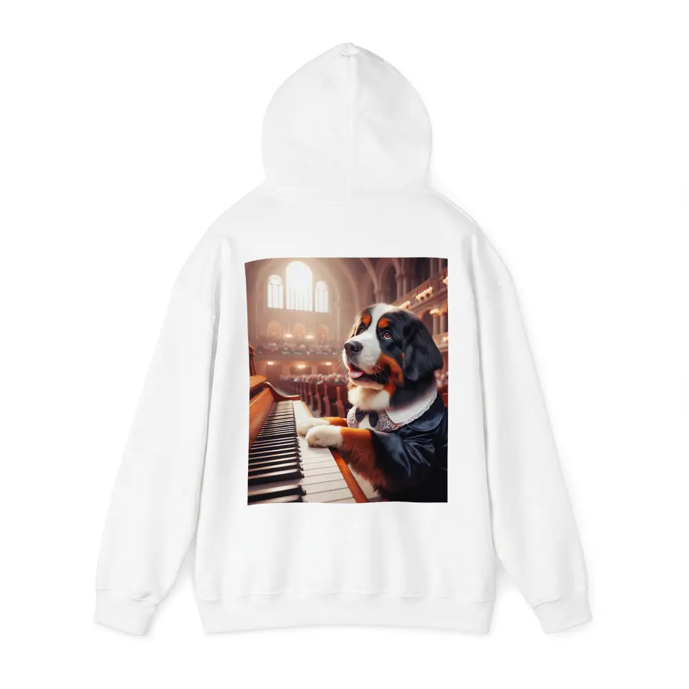 Bernese Mountain Dog Playing Piano Concert Hall – Hoodies