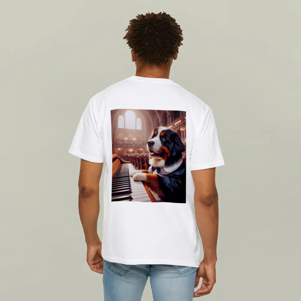 Bernese Mountain Dog Playing Piano Concert Hall – T-Shirts