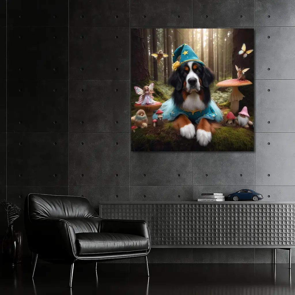 Bernese Mountain Dog Wizard Enchanted Forest – Wall Art