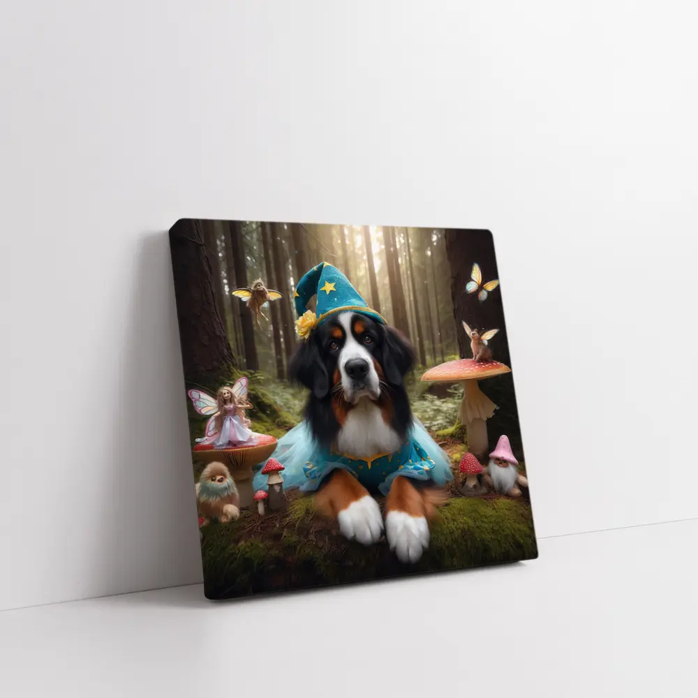 Bernese Mountain Dog Wizard Enchanted Forest – Wall Art