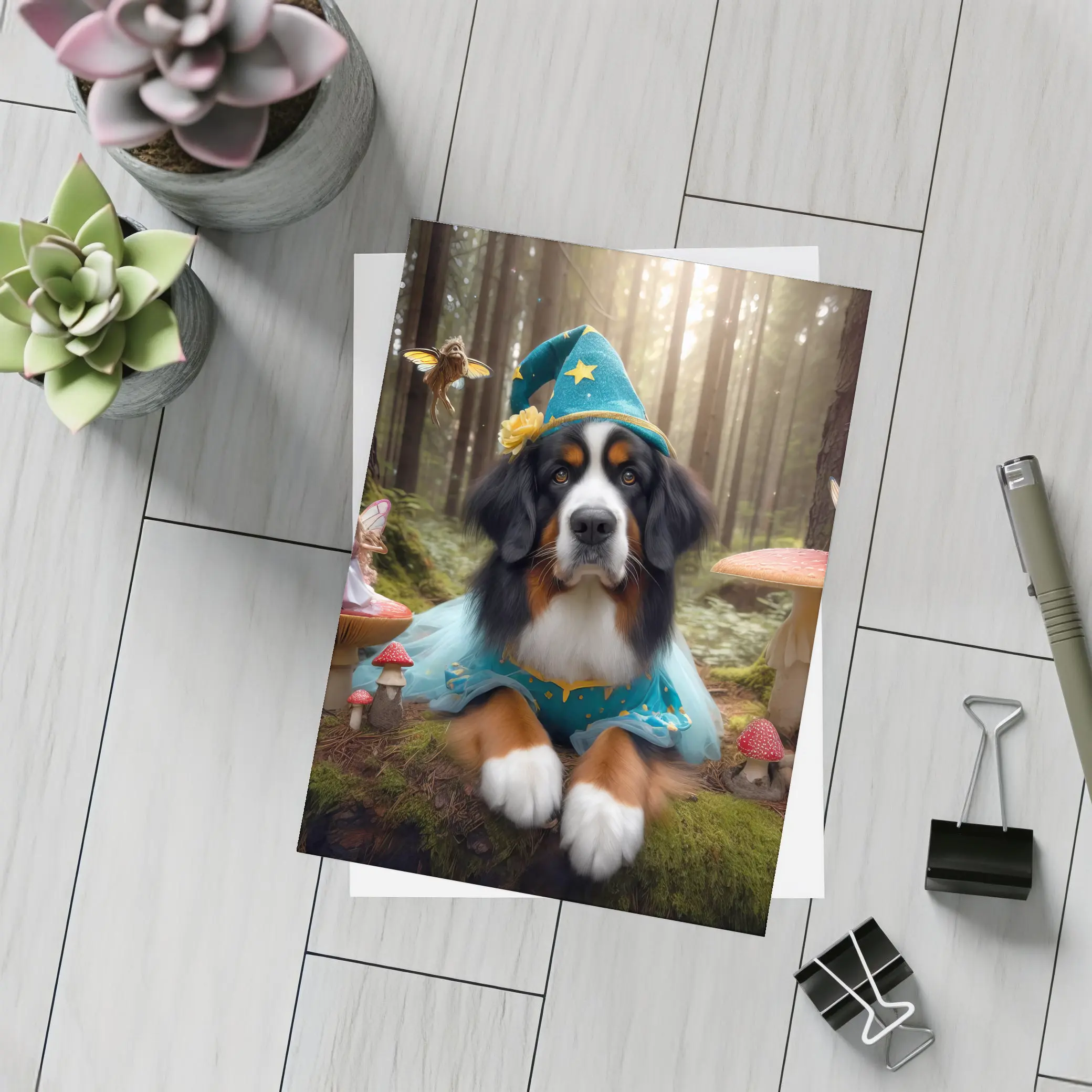 Bernese Mountain Dog Wizard Enchanted Forest – Postcards