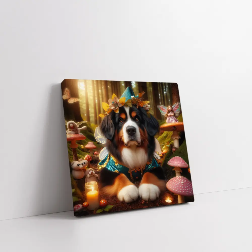 Bernese Mountain Dog Fairy Forest Fantasy – Wall Art