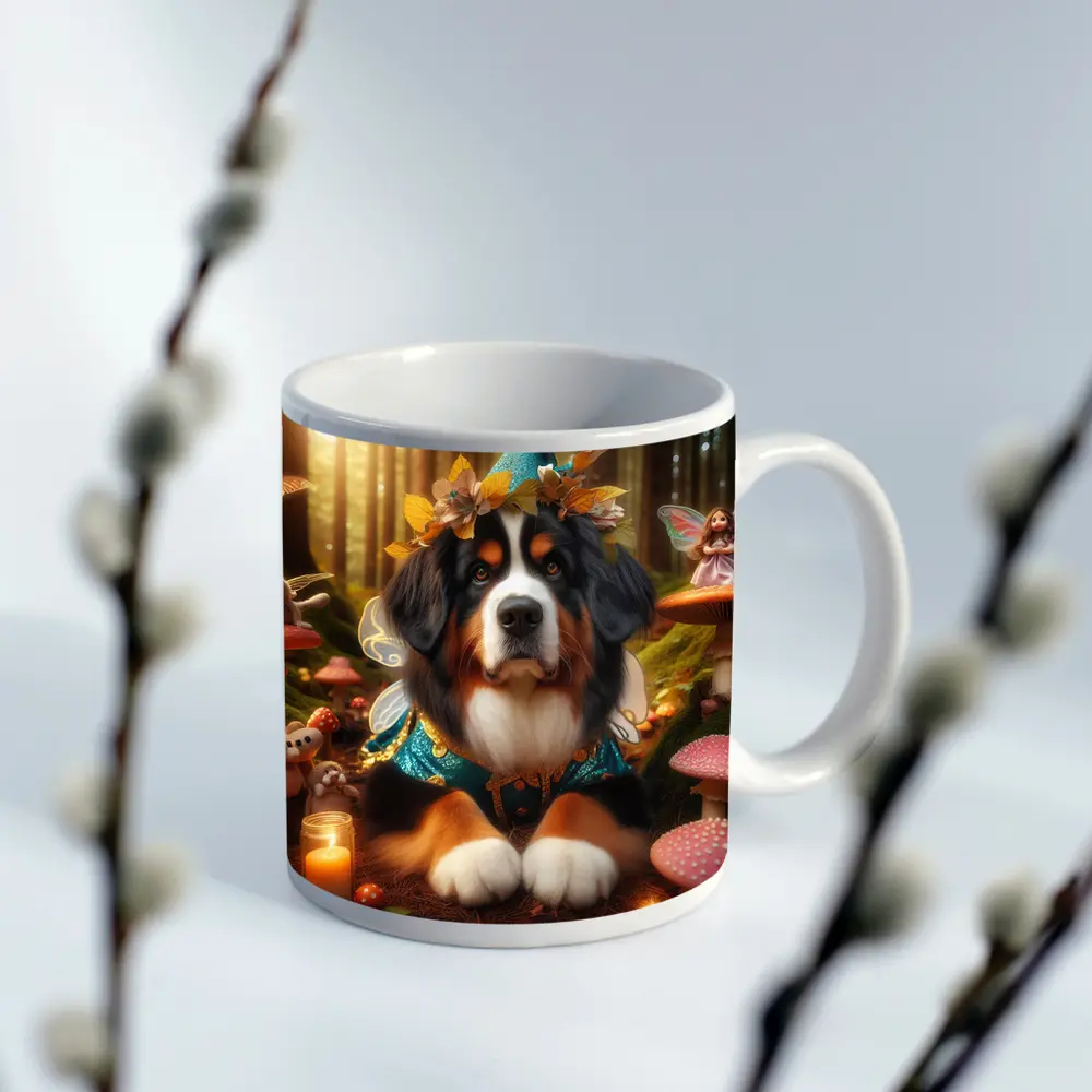 Bernese Mountain Dog Fairy Forest Fantasy – Mugs