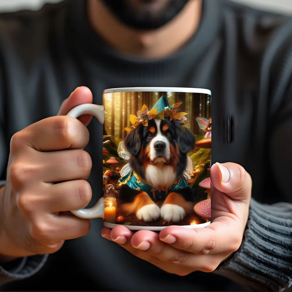 Bernese Mountain Dog Fairy Forest Fantasy – Mugs