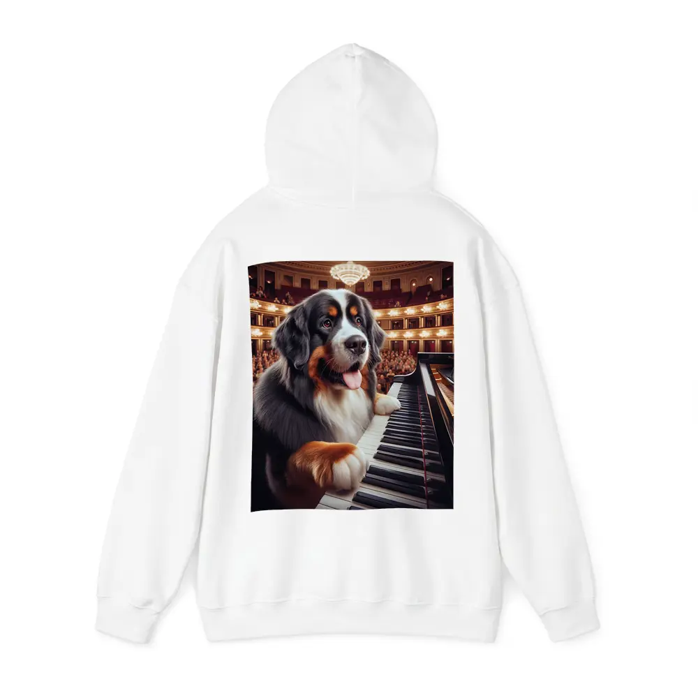 Bernese Mountain Dog Playing Piano Concert Hall – Hoodies