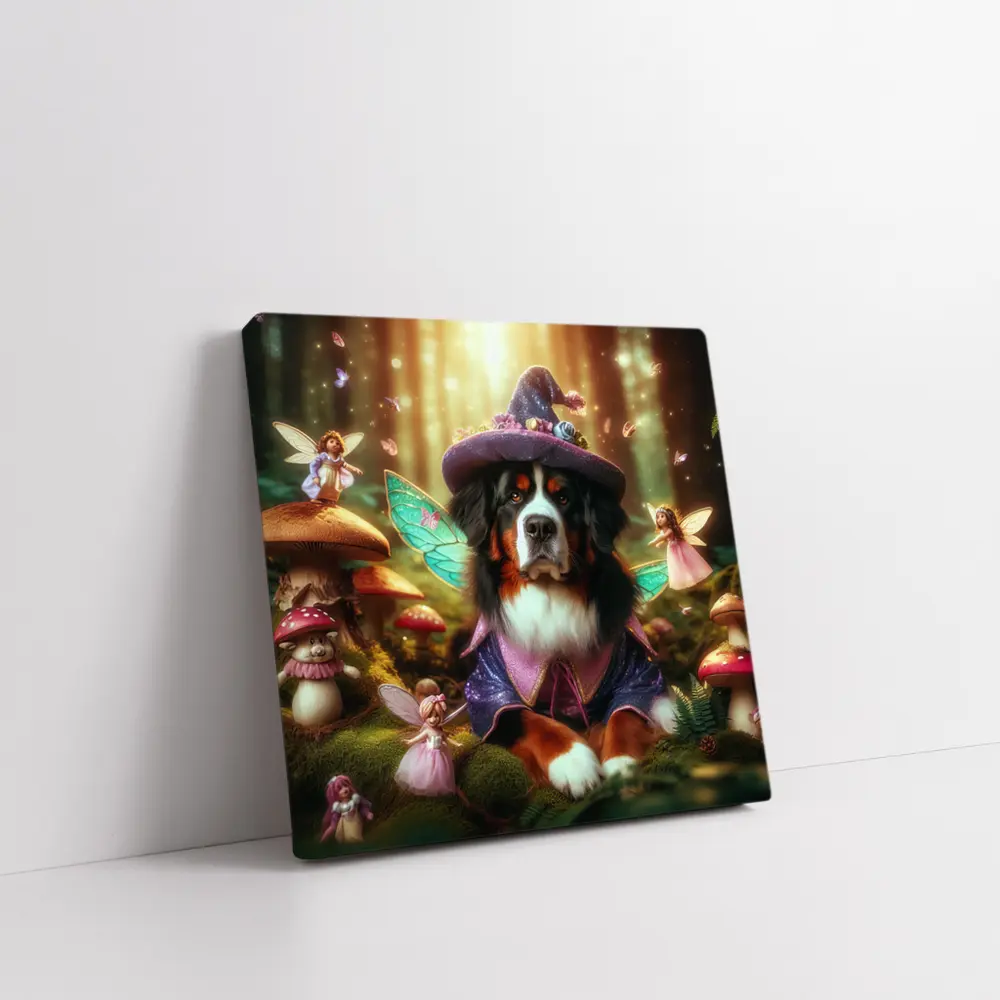 Bernese Mountain Dog Fairy Forest Fantasy – Wall Art
