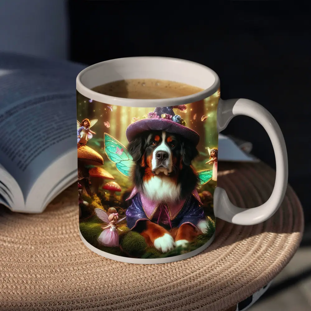 Bernese Mountain Dog Fairy Forest Fantasy – Mugs