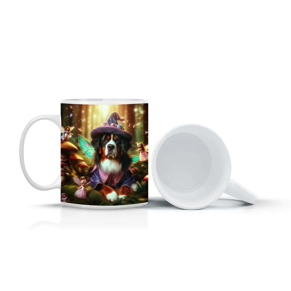 Bernese Mountain Dog Fairy Forest Fantasy – Mugs