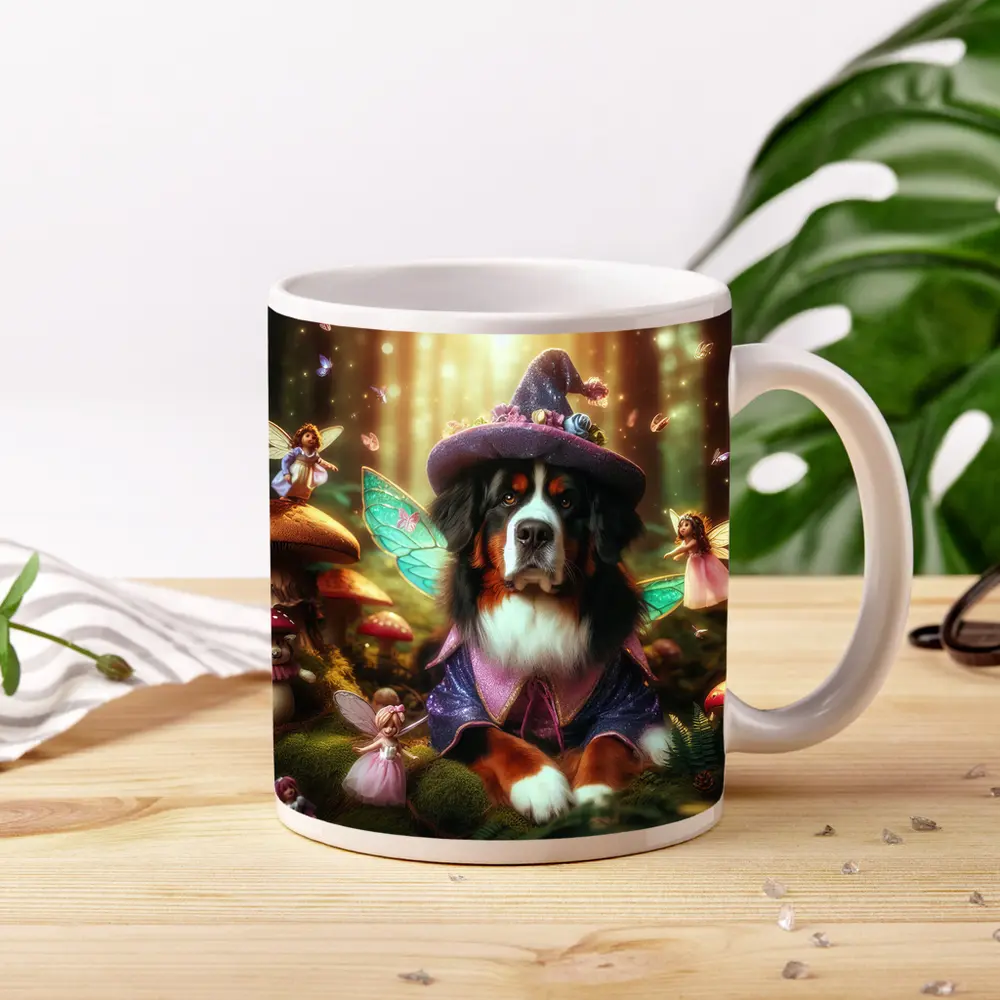 Bernese Mountain Dog Fairy Forest Fantasy – Mugs