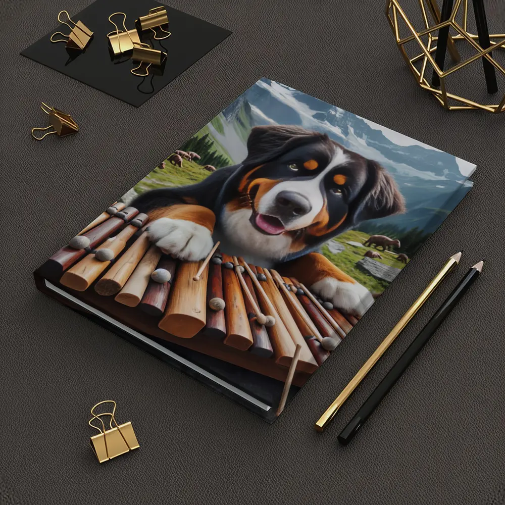 Bernese Mountain Dog Playing Xylophone Alpine – Notebooks
