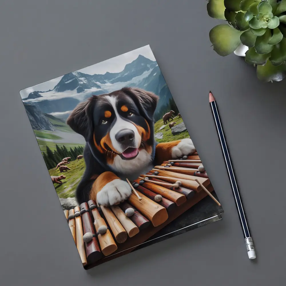 Bernese Mountain Dog Playing Xylophone Alpine – Notebooks