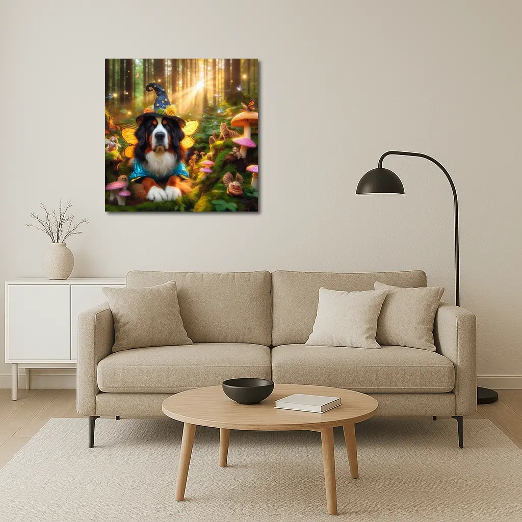Bernese Mountain Dog Fairy Enchanted Forest – Wall Art
