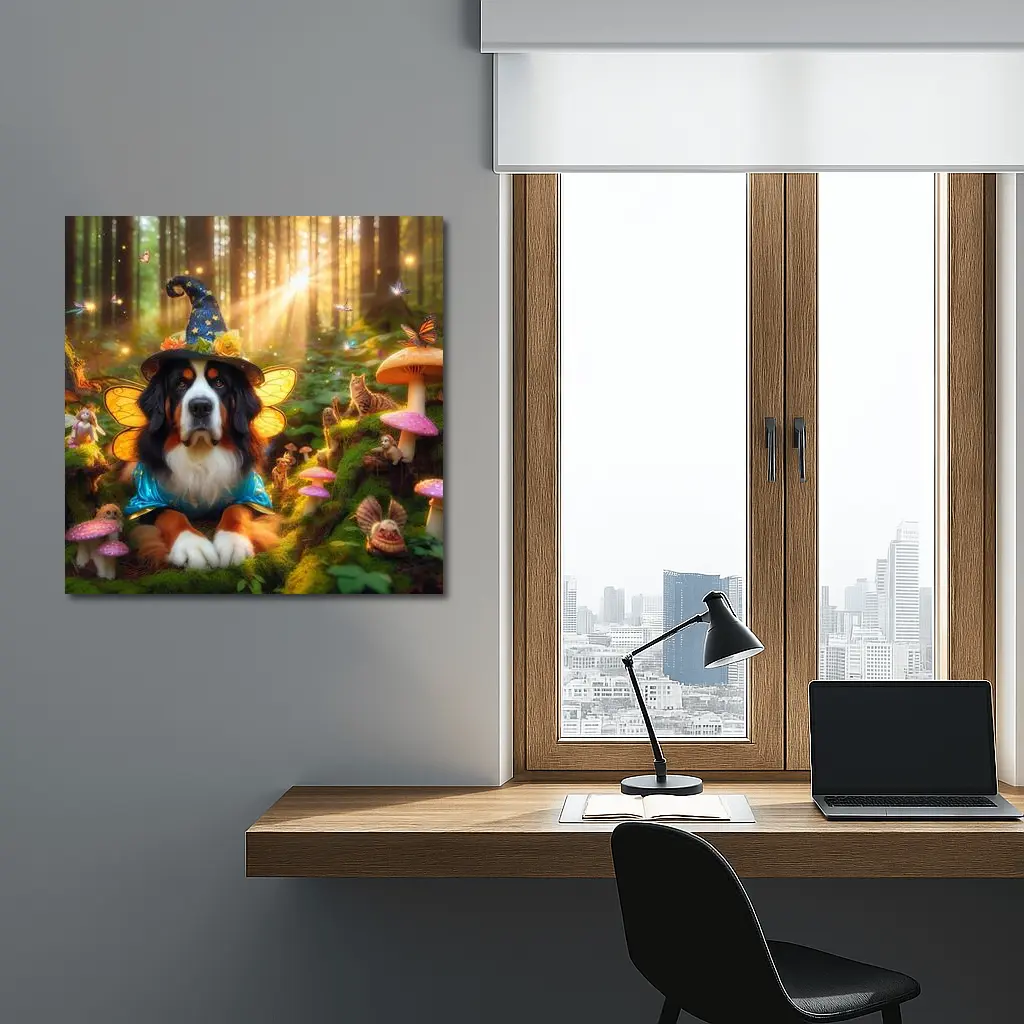 Bernese Mountain Dog Fairy Enchanted Forest – Wall Art