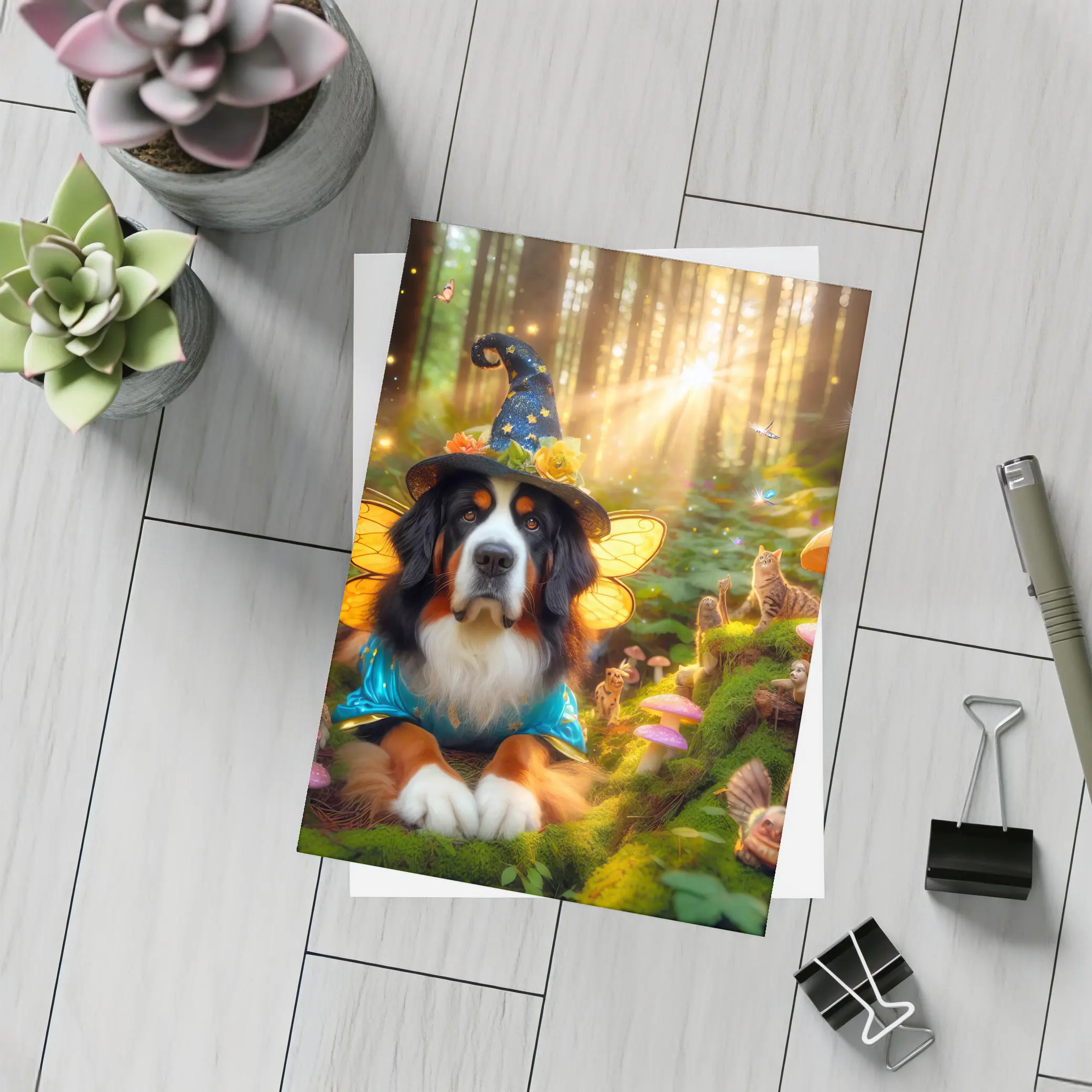 Bernese Mountain Dog Fairy Enchanted Forest – Postcards