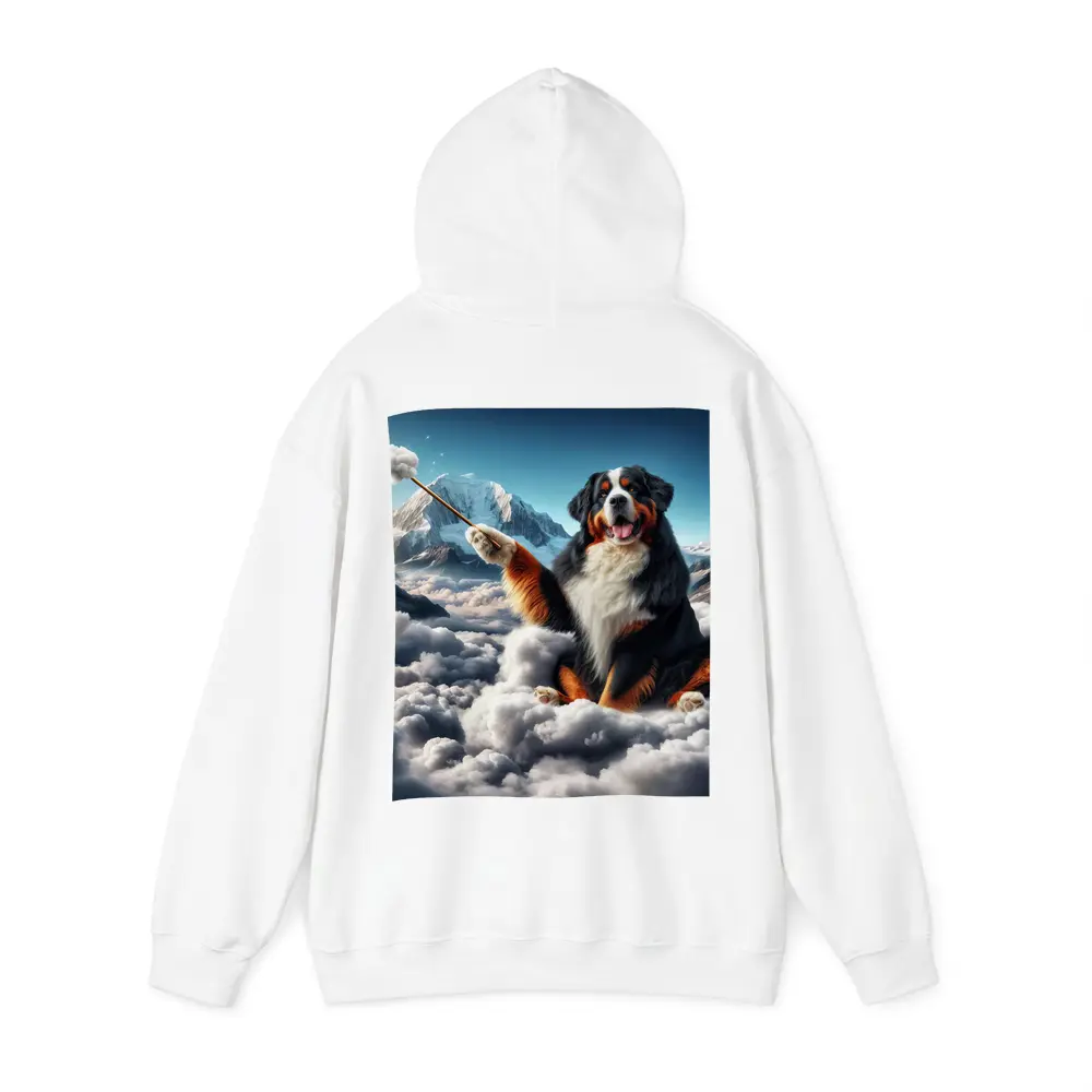 Bernese Mountain Dog Sitting On Clouds – Hoodies