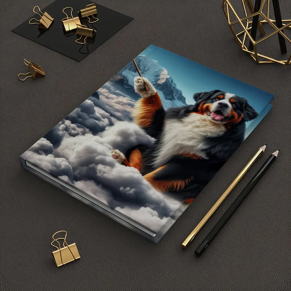 Bernese Mountain Dog Sitting On Clouds – Notebooks