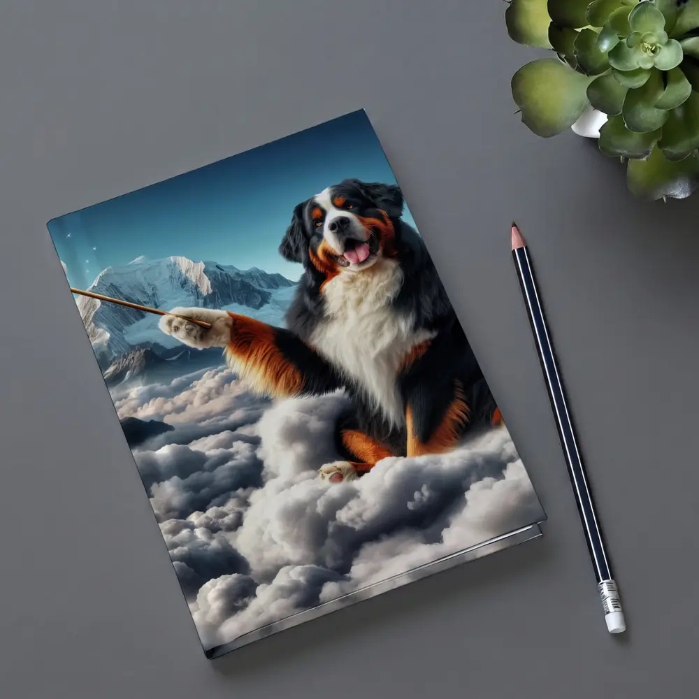 Bernese Mountain Dog Sitting On Clouds – Notebooks