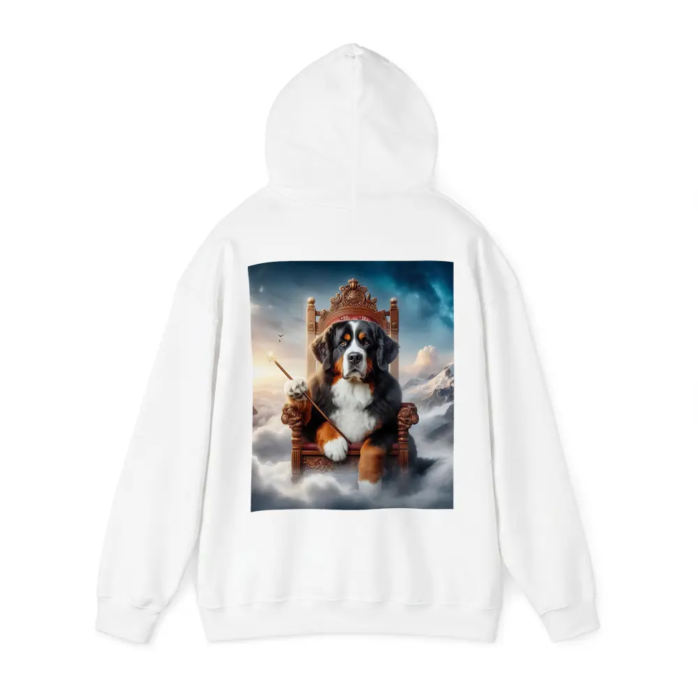 Bernese Mountain Dog King on Throne – Hoodies