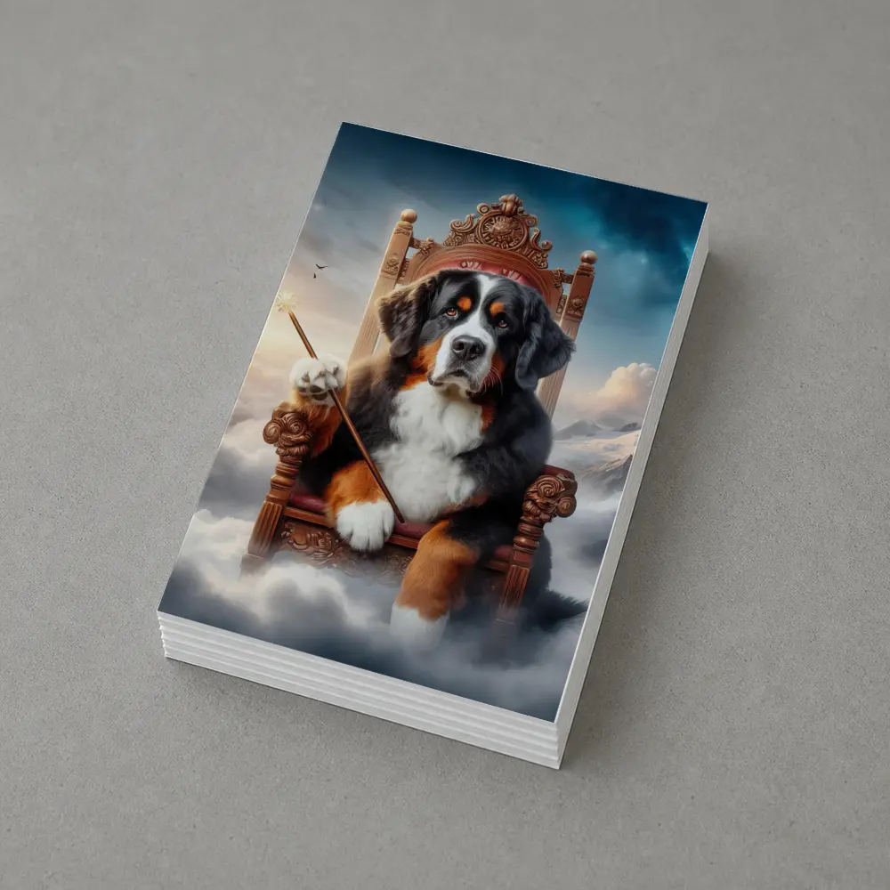 Bernese Mountain Dog King on Throne – Postcards