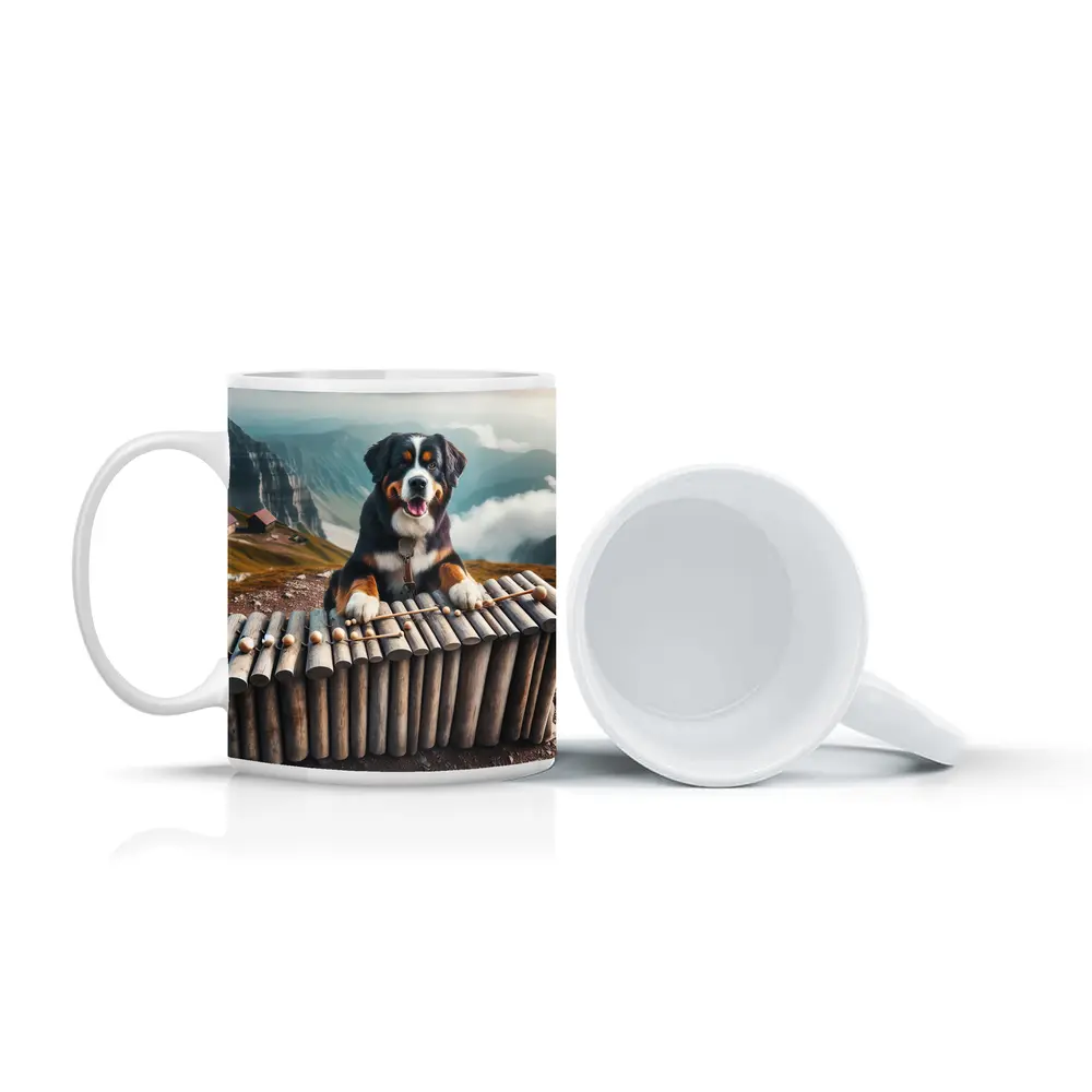 Bernese Mountain Dog Playing Xylophone Alpine – Mugs