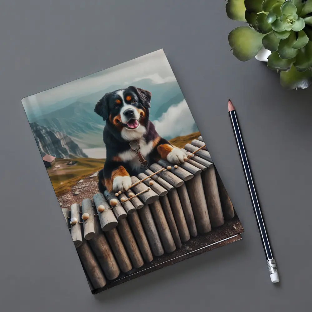 Bernese Mountain Dog Playing Xylophone Alpine – Notebooks