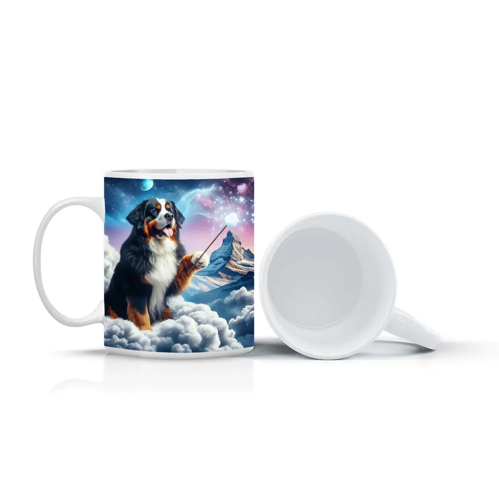 Bernese Mountain Dog Wizard Clouds Fantasy – Mugs