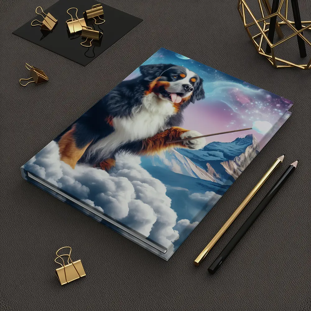 Bernese Mountain Dog Wizard Clouds Fantasy – Notebooks