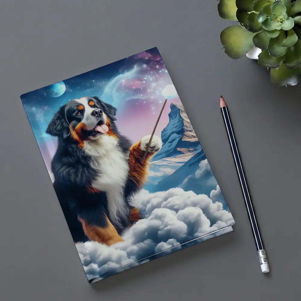 Bernese Mountain Dog Wizard Clouds Fantasy – Notebooks