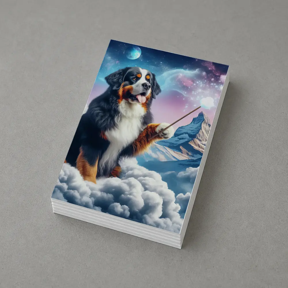 Bernese Mountain Dog Wizard Clouds Fantasy – Postcards