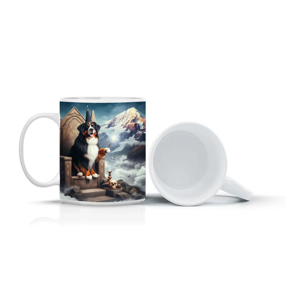 Bernese Mountain Dog Wizard Fantasy Throne – Mugs