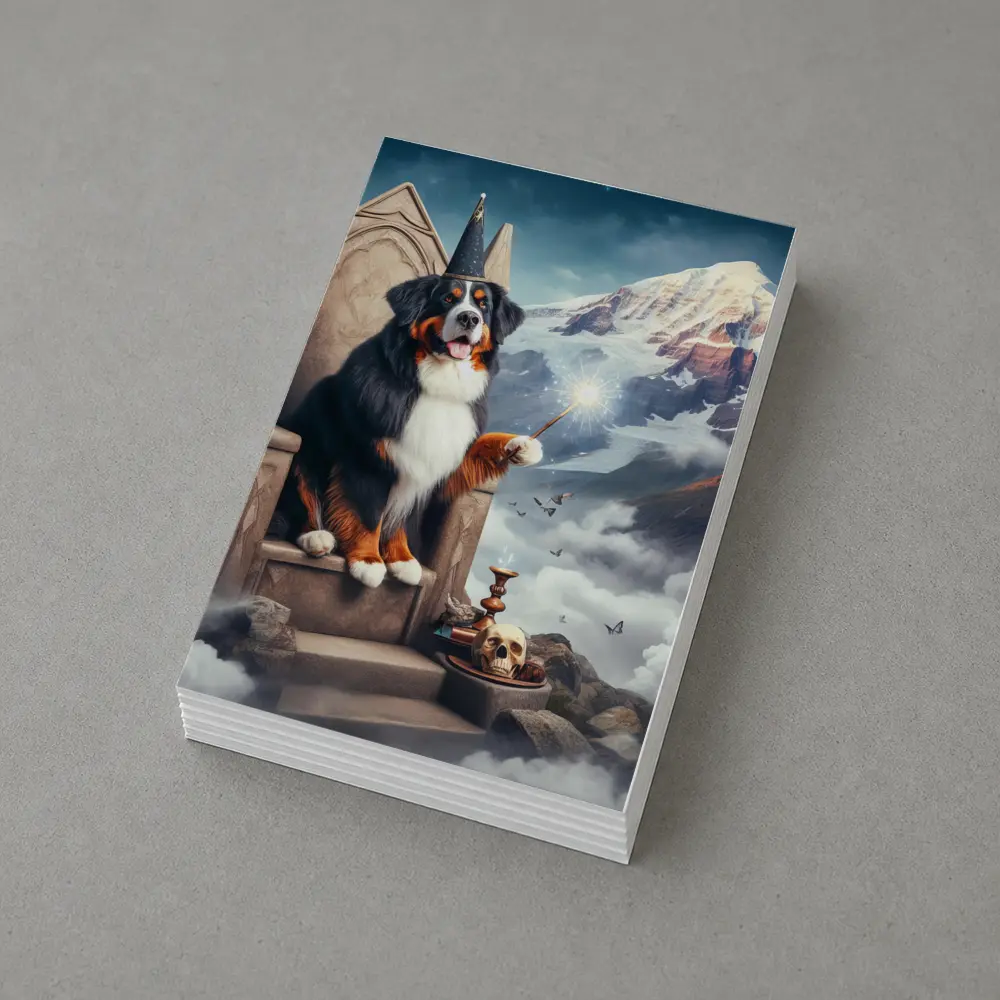 Bernese Mountain Dog Wizard Fantasy Throne – Postcards