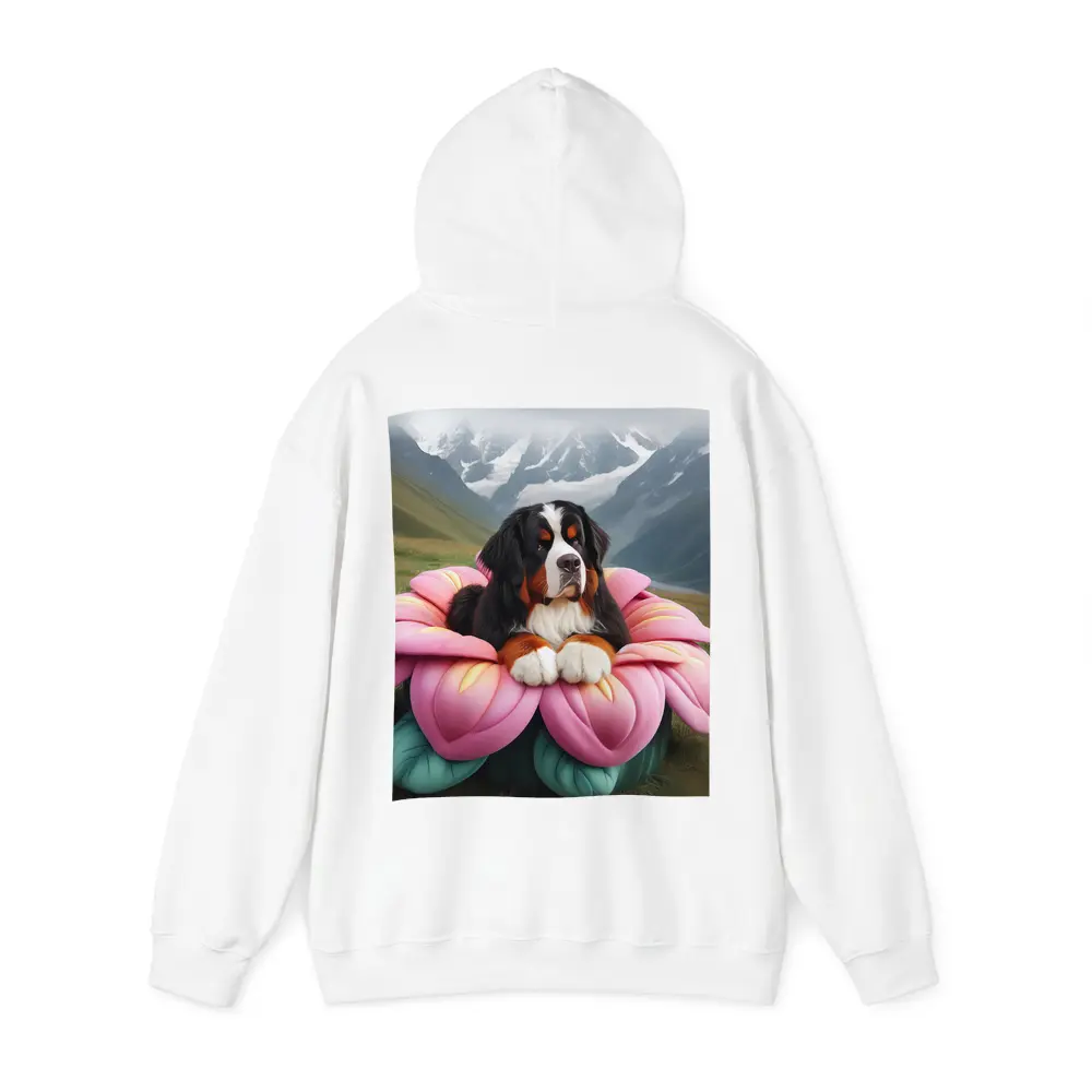 Bernese Mountain Dog Pink Flower Alpine Valley – Hoodies
