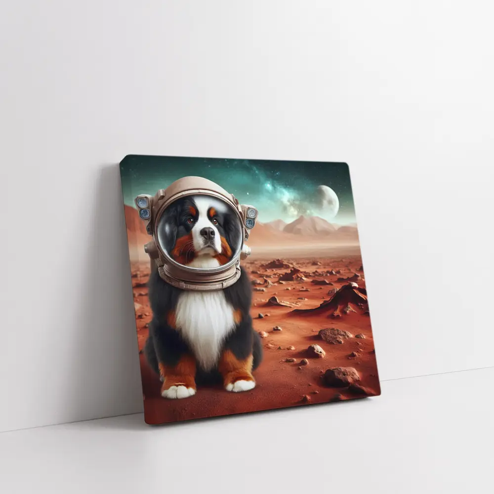 Bernese Mountain Dog Astronaut On Mars – Wall Art