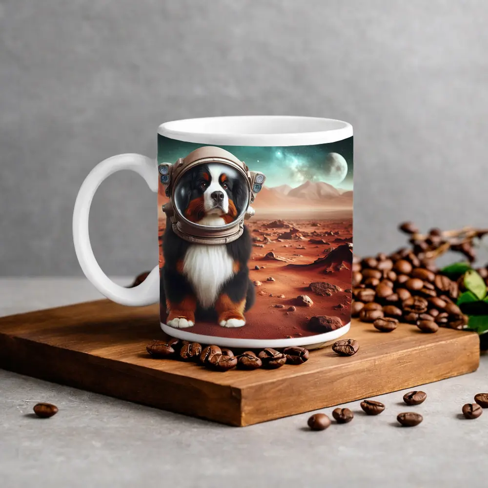Bernese Mountain Dog Astronaut On Mars – Mugs