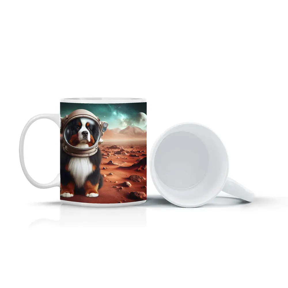 Bernese Mountain Dog Astronaut On Mars – Mugs